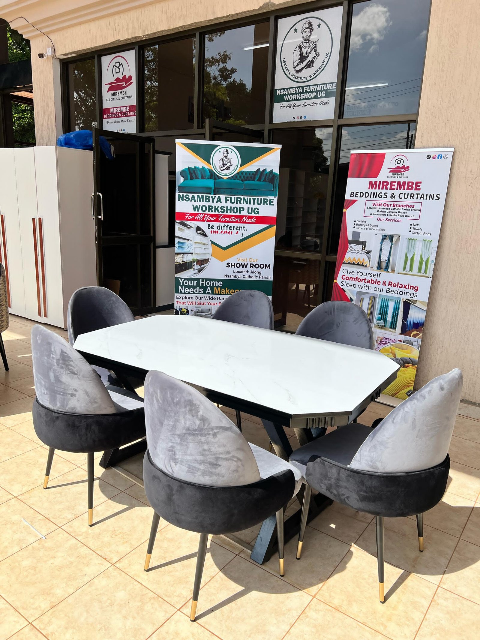 6 Seater Marble Top Dinning Table