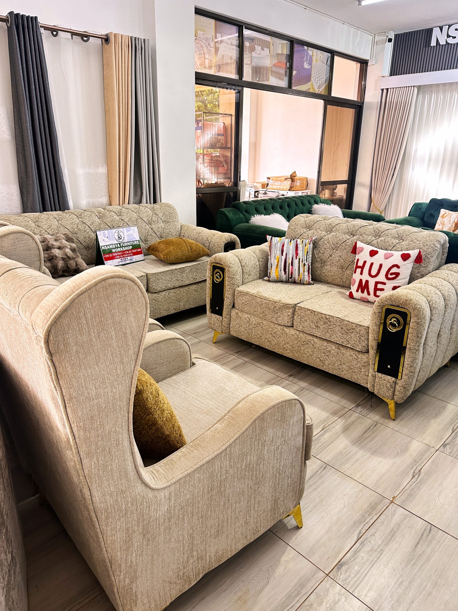 Quilted Glamour 7-Seater Sofa Set