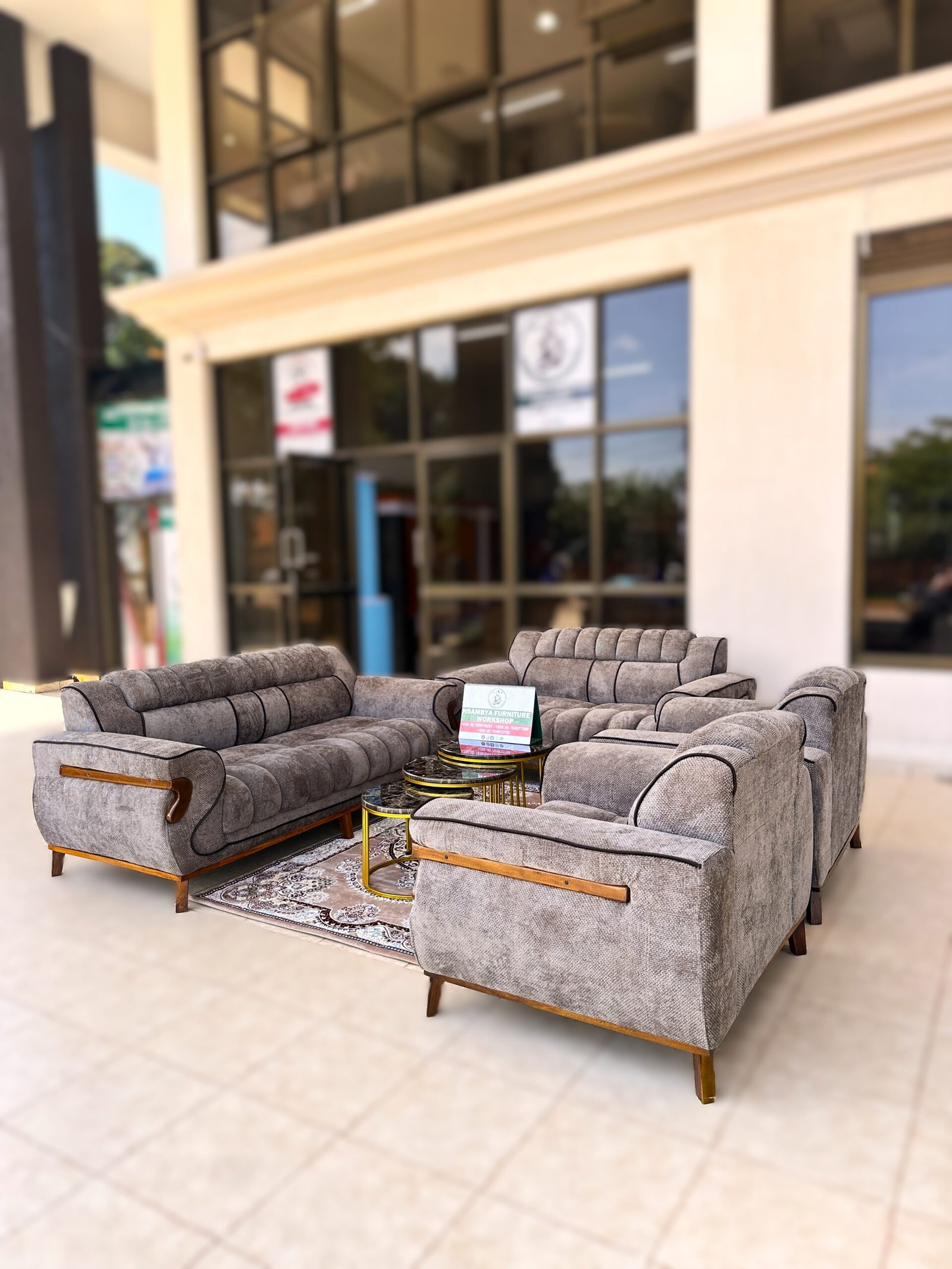 Grey Timberline Sofa Set (7-seater)